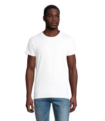 Camiseta BLANCA hombre de punto liso y cuello redondo